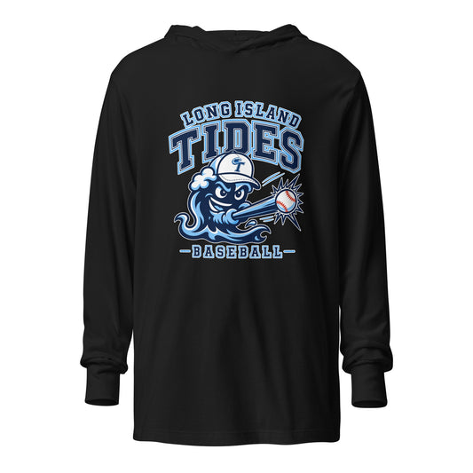 Performance | Hooded Long Sleeve T Shirt | Long Island Tides Baseball | Valor Logo