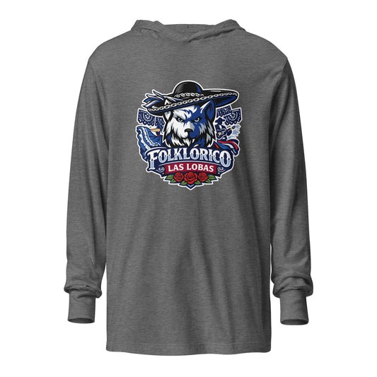 Performance | Hooded Long Sleeve T Shirt | Los Lobitos | Las Lobas Logo