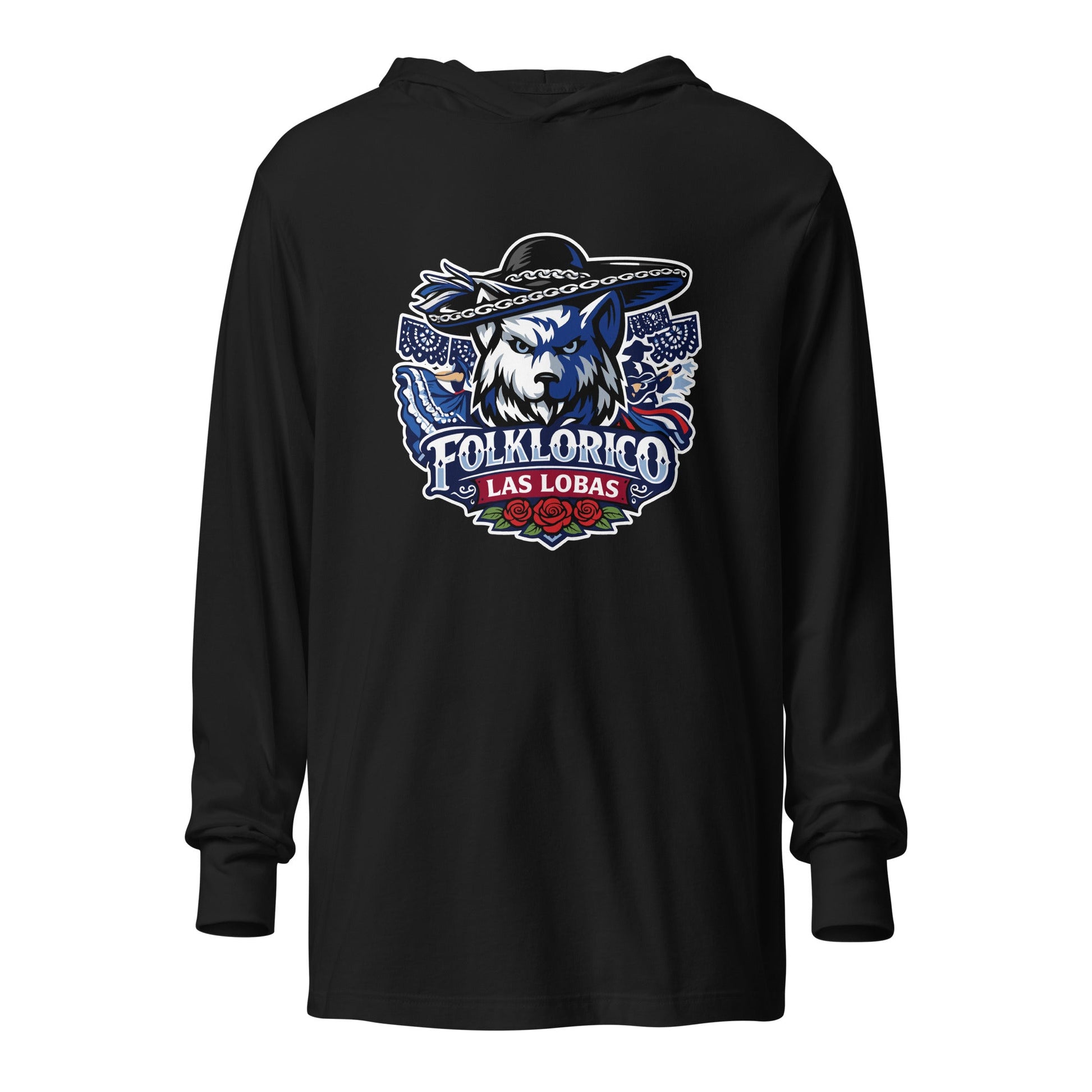 Performance | Hooded Long Sleeve T Shirt | Los Lobitos | Las Lobas Logo