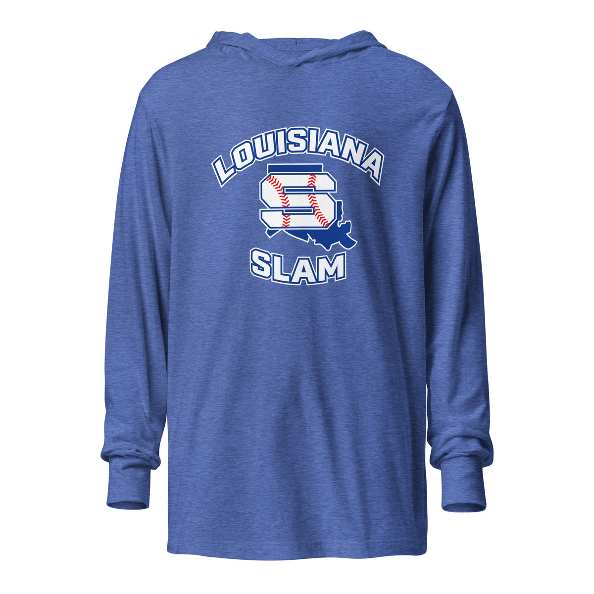 Performance | Hooded Long Sleeve T Shirt | Louisiana Slam Baseball | Emblem Logo