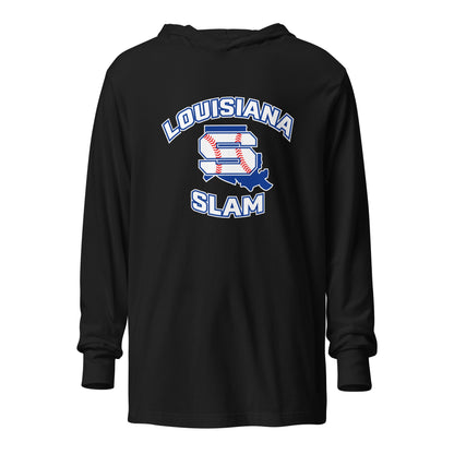 Performance | Hooded Long Sleeve T Shirt | Louisiana Slam Baseball | Emblem Logo