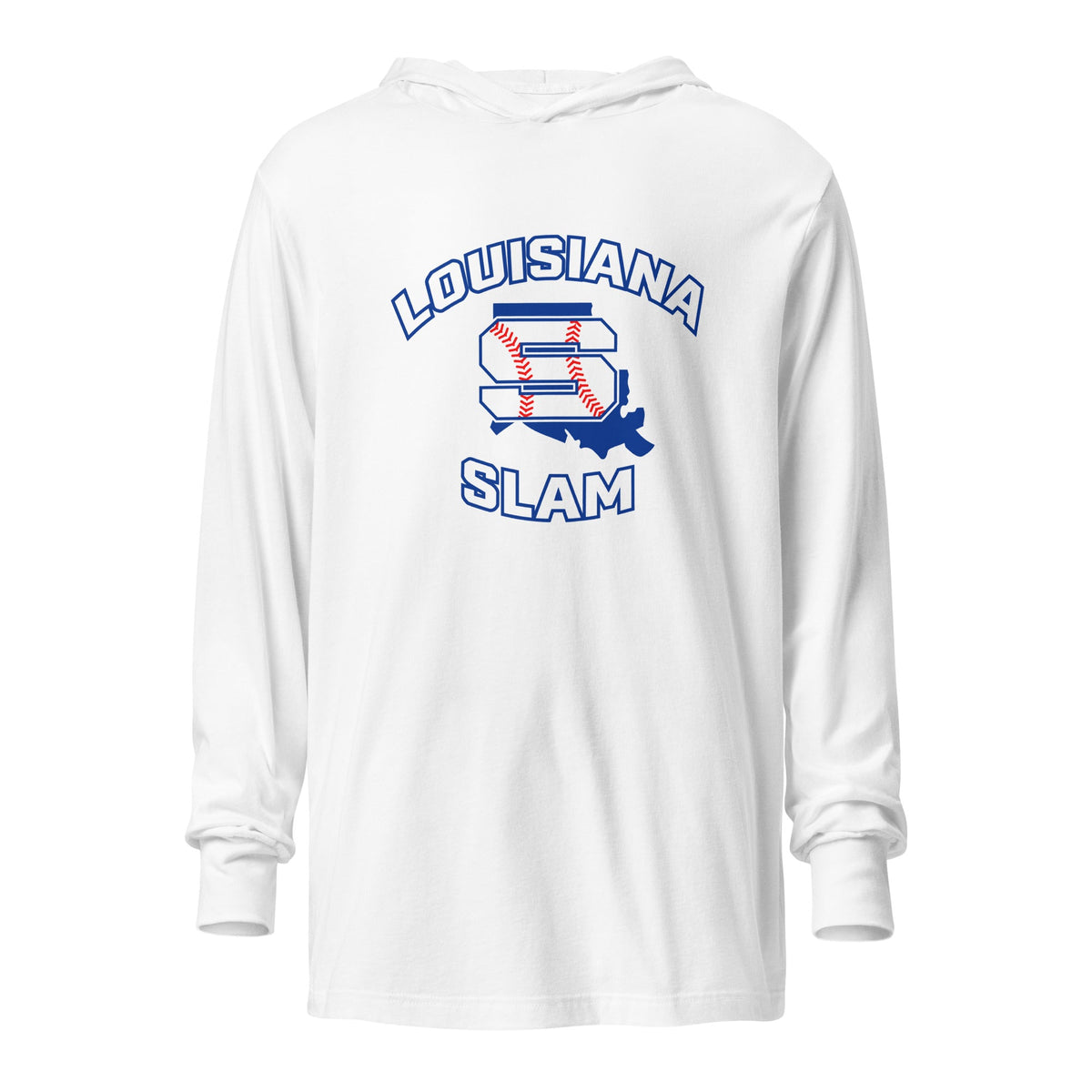 Performance | Hooded Long Sleeve T Shirt | Louisiana Slam Baseball | Emblem Logo