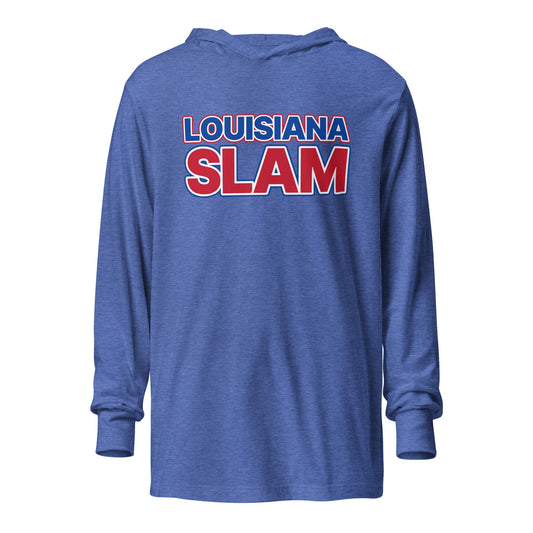 Performance | Hooded Long Sleeve T Shirt | Louisiana Slam Baseball | Lettermark Alt Logo