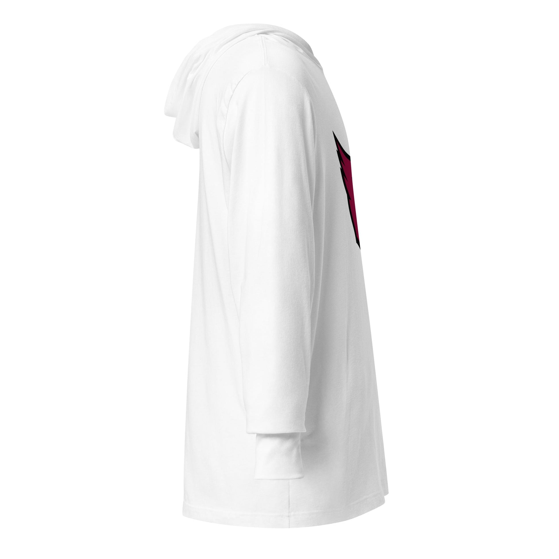 Performance | Hooded Long Sleeve T Shirt | Lowell W Lacrosse | Redwing Mascot Logo