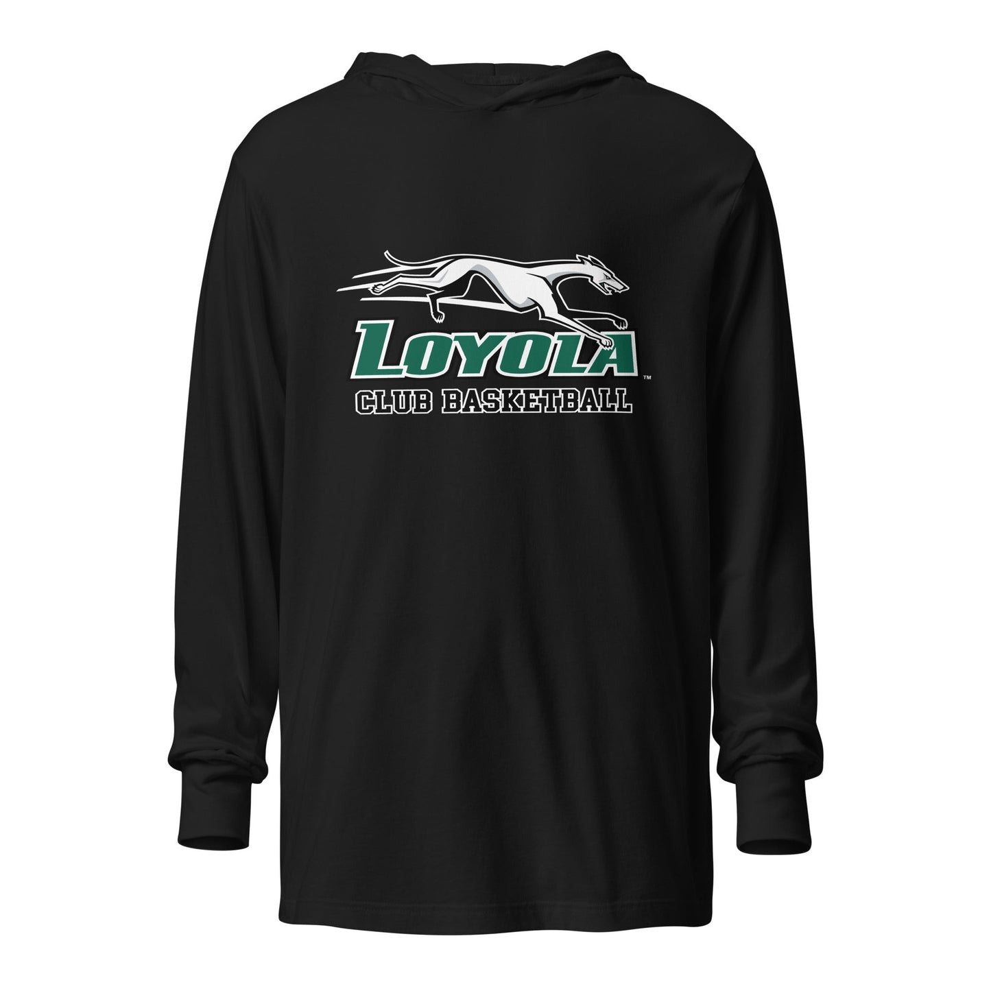 Performance | Hooded Long Sleeve T Shirt | Loyola MD Club Basketball | Alt Logo