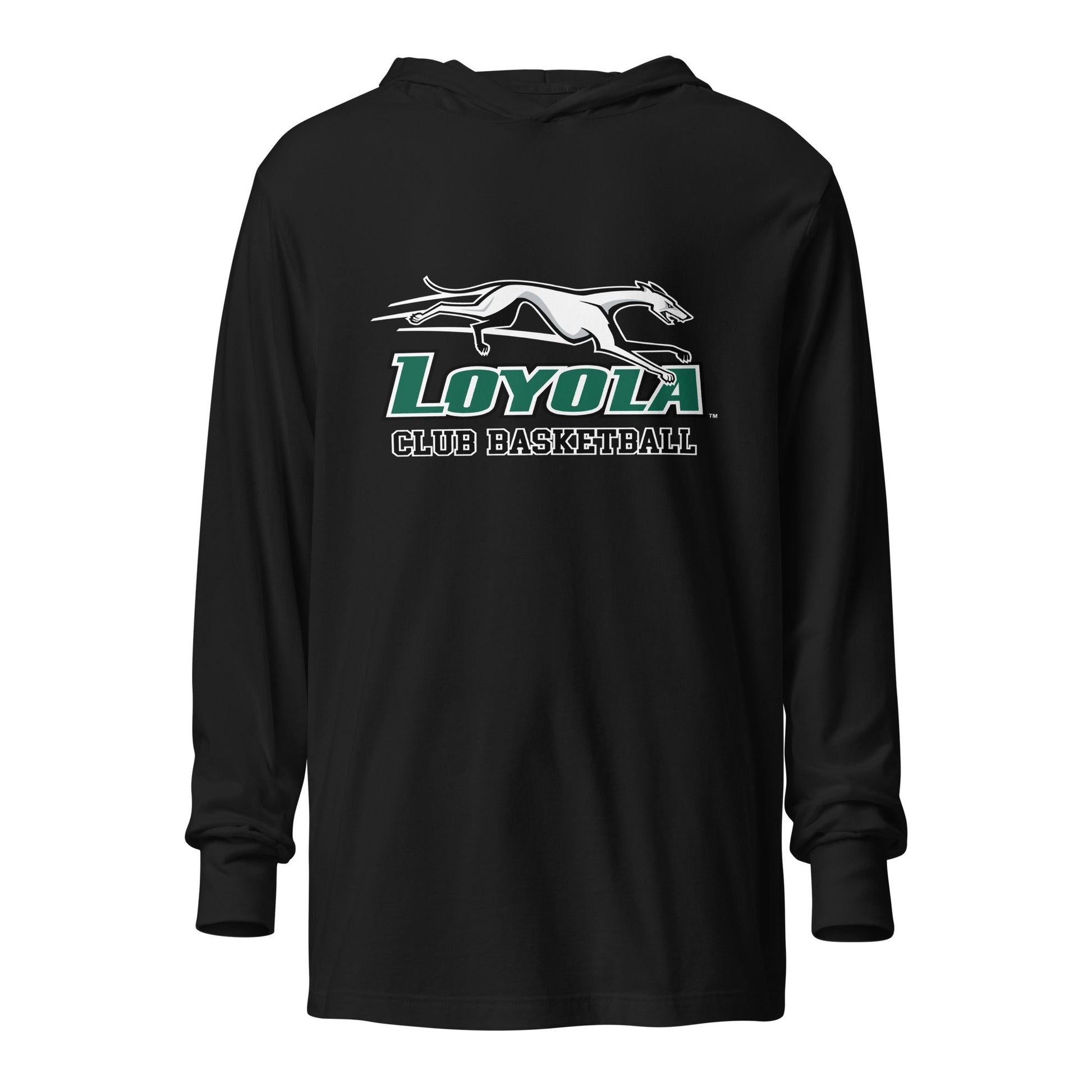 Performance | Hooded Long Sleeve T Shirt | Loyola MD Club Basketball | Alt Logo
