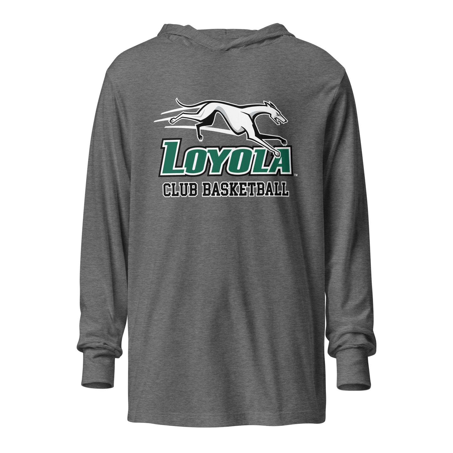 Performance | Hooded Long Sleeve T Shirt | Loyola MD Club Basketball | Alt Logo