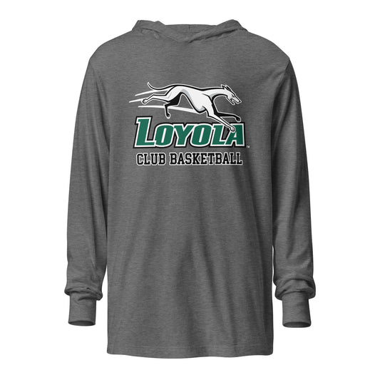 Performance | Hooded Long Sleeve T Shirt | Loyola MD Club Basketball | Alt Logo