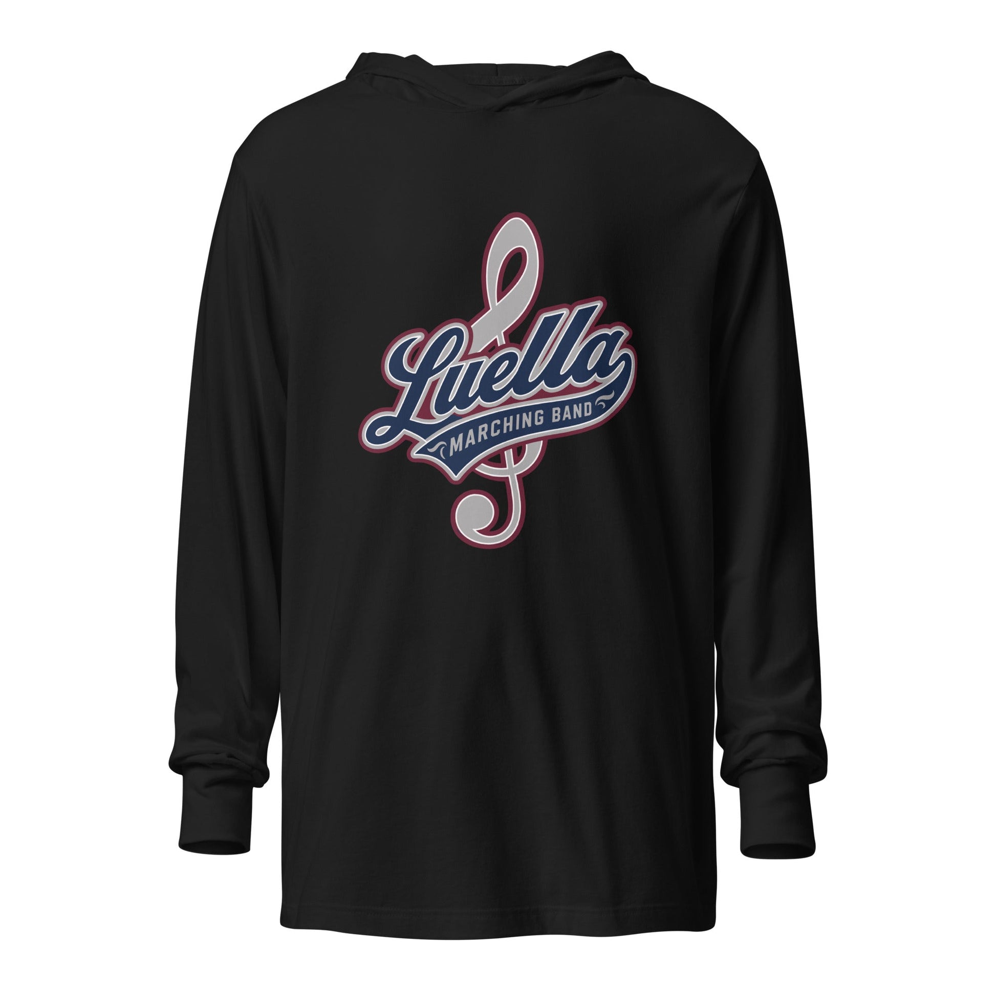 Performance | Hooded Long Sleeve T Shirt | Luella High School Marching Band | Crest Logo