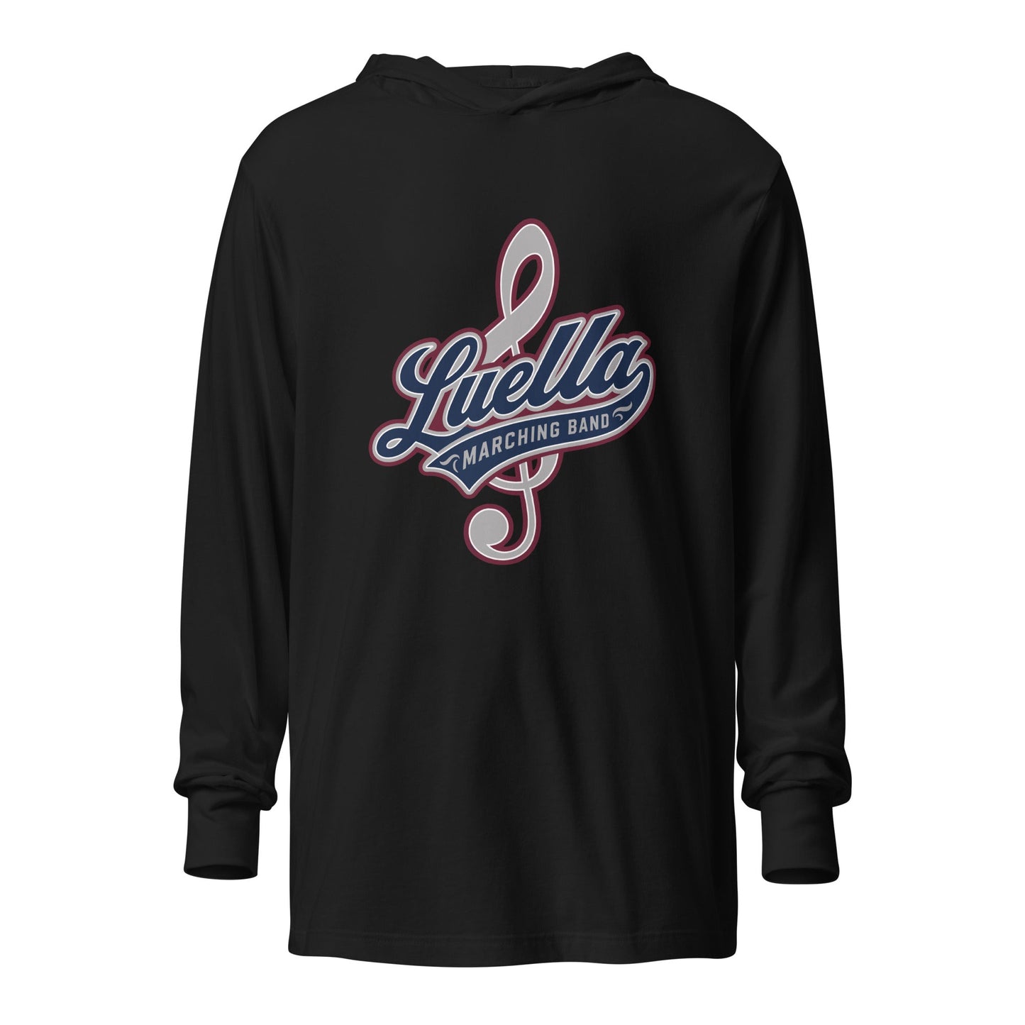 Performance | Hooded Long Sleeve T Shirt | Luella High School Marching Band | Crest Logo