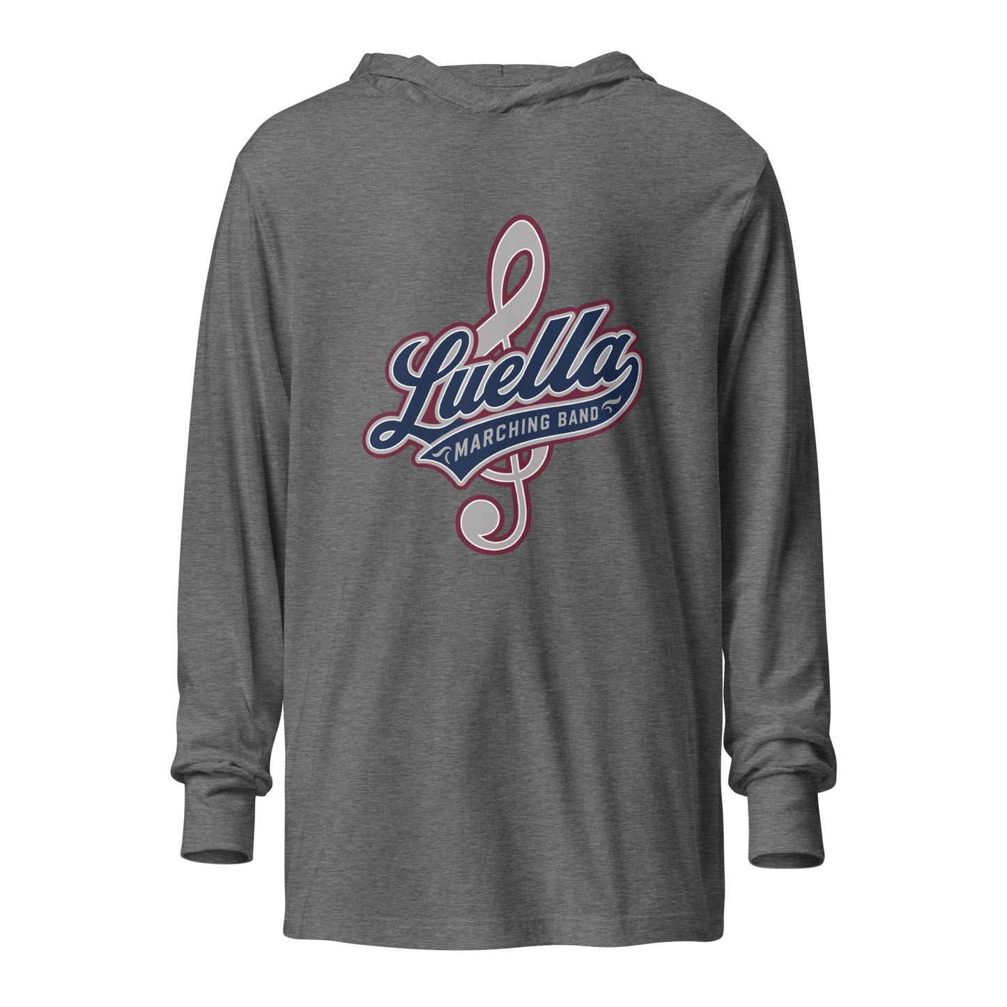 Performance | Hooded Long Sleeve T Shirt | Luella High School Marching Band | Crest Logo