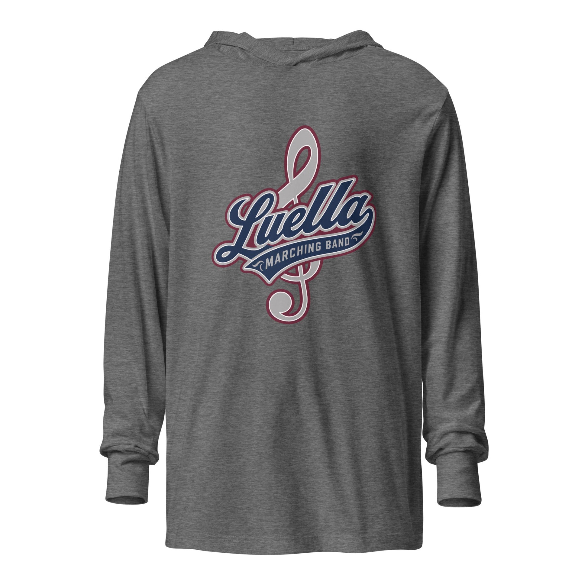 Performance | Hooded Long Sleeve T Shirt | Luella High School Marching Band | Crest Logo