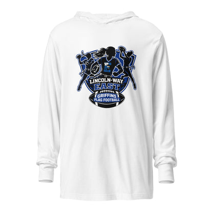 Performance | Hooded Long Sleeve T Shirt | LWE Flag Football | Athletics Logo