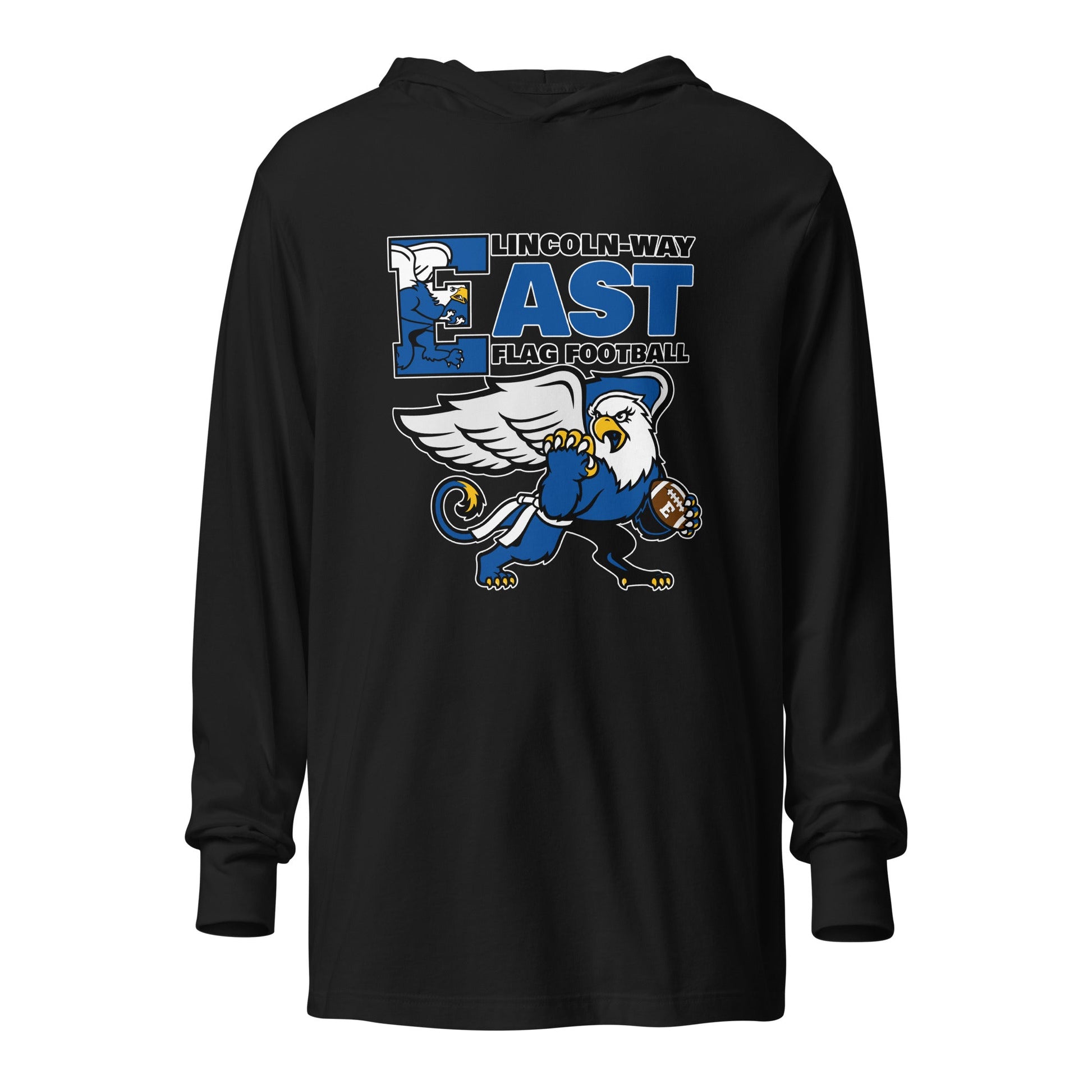 Performance | Hooded Long Sleeve T Shirt | LWE Flag Football | Vanguard Logo