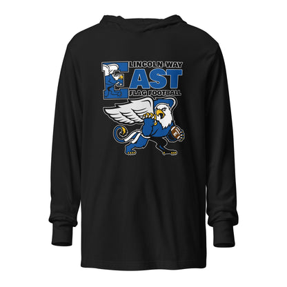 Performance | Hooded Long Sleeve T Shirt | LWE Flag Football | Vanguard Logo