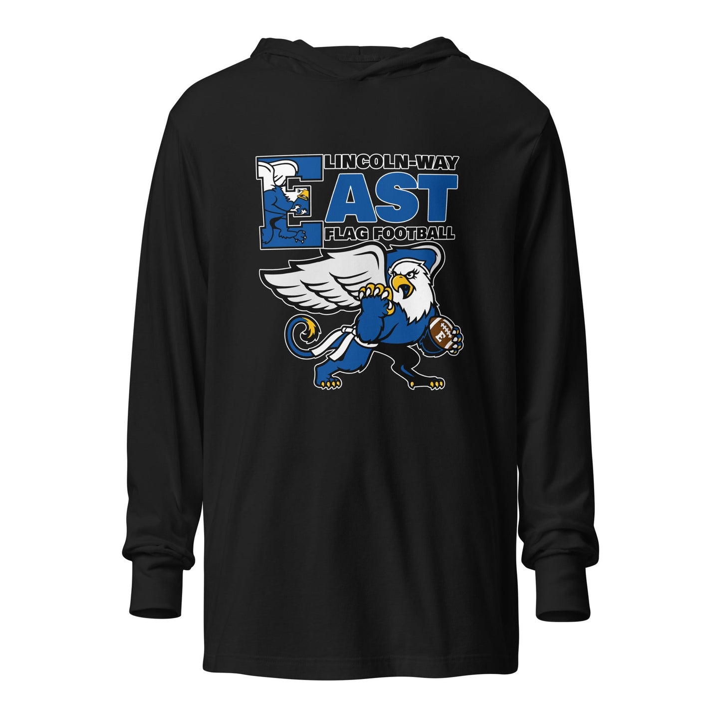 Performance | Hooded Long Sleeve T Shirt | LWE Flag Football | Vanguard Logo