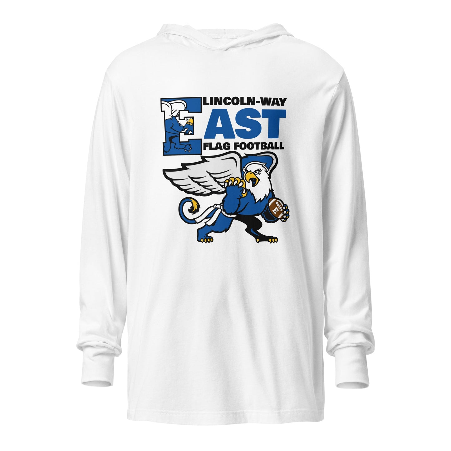 Performance | Hooded Long Sleeve T Shirt | LWE Flag Football | Vanguard Logo