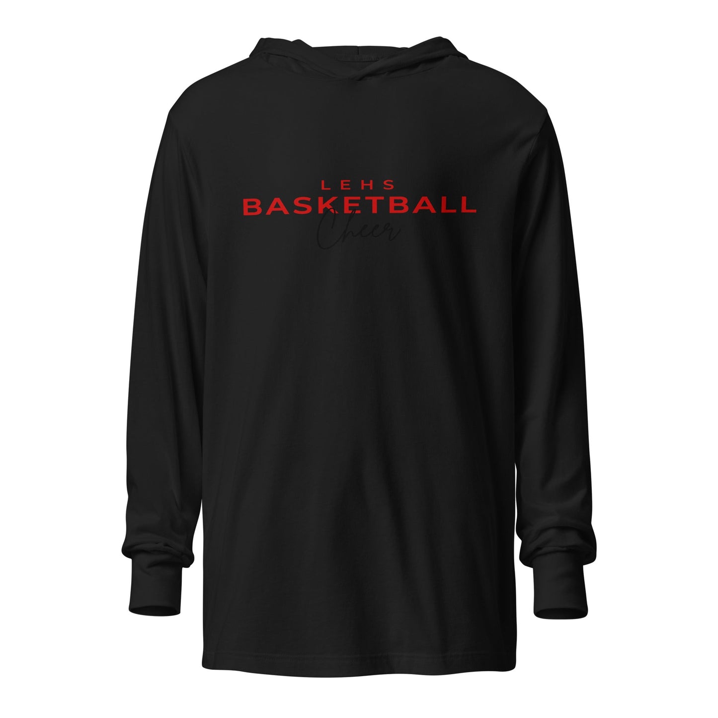 Performance | Hooded Long Sleeve T Shirt | Lynn English Cheerleading | Bulldogs Basketball Logo