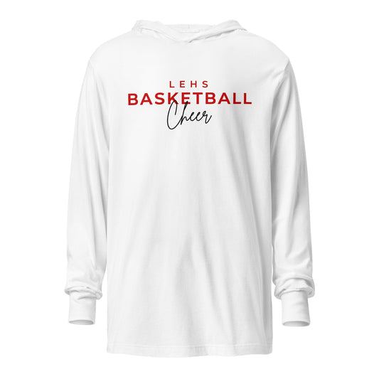 Performance | Hooded Long Sleeve T Shirt | Lynn English Cheerleading | Script Logo