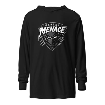 Performance | Hooded Long Sleeve T Shirt | Mandan Menace | Shield Logo