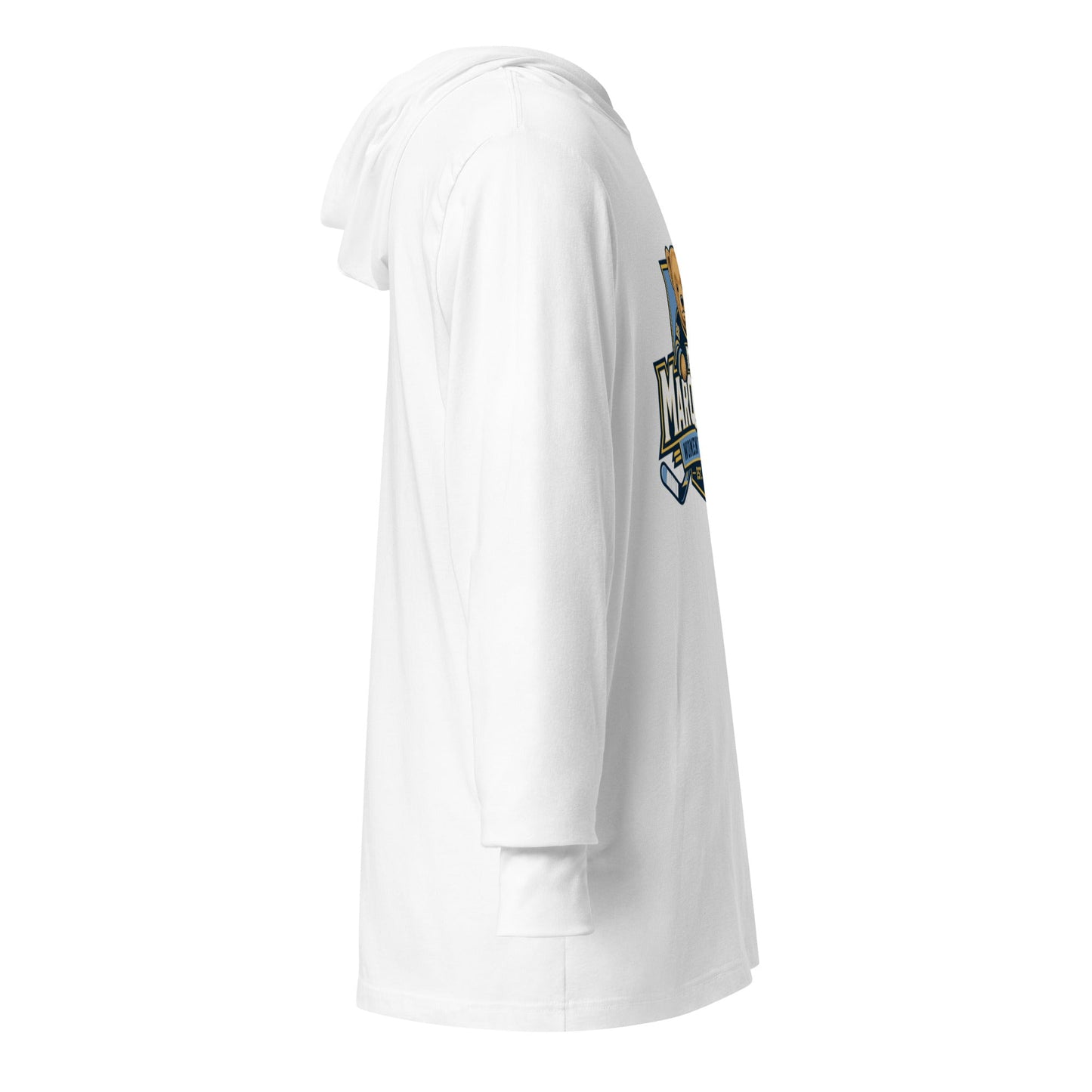Performance | Hooded Long Sleeve T Shirt | Marquette University Women's Hockey | Bear Athletics Logo