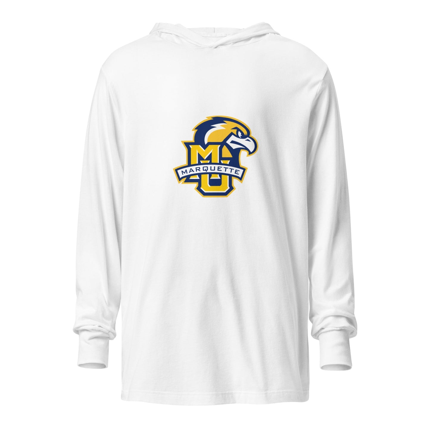 Performance | Hooded Long Sleeve T Shirt | Marquette University Women's Hockey | Eagle Crest Logo