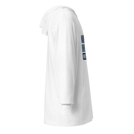 Performance | Hooded Long Sleeve T Shirt | Marquette University Women's Hockey | Modern Script Logo