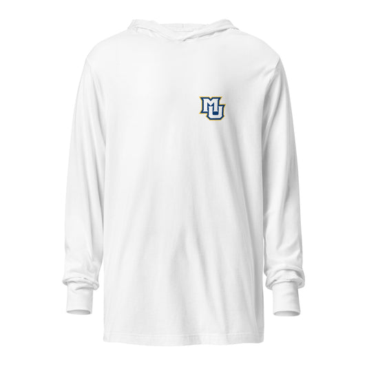 Performance | Hooded Long Sleeve T Shirt | Marquette University Women's Hockey | MU Mark Backprint Logo