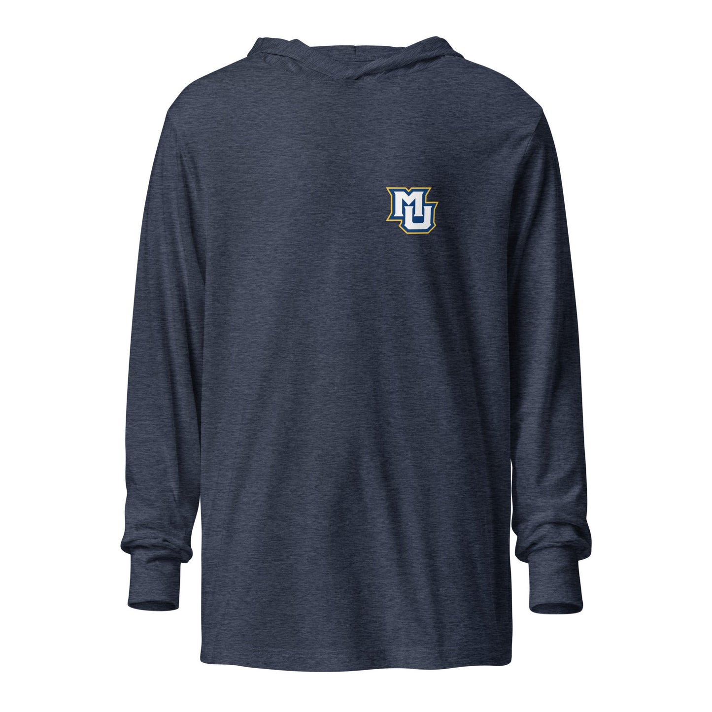 Performance | Hooded Long Sleeve T Shirt | Marquette University Women's Hockey | MU Mark Backprint Logo