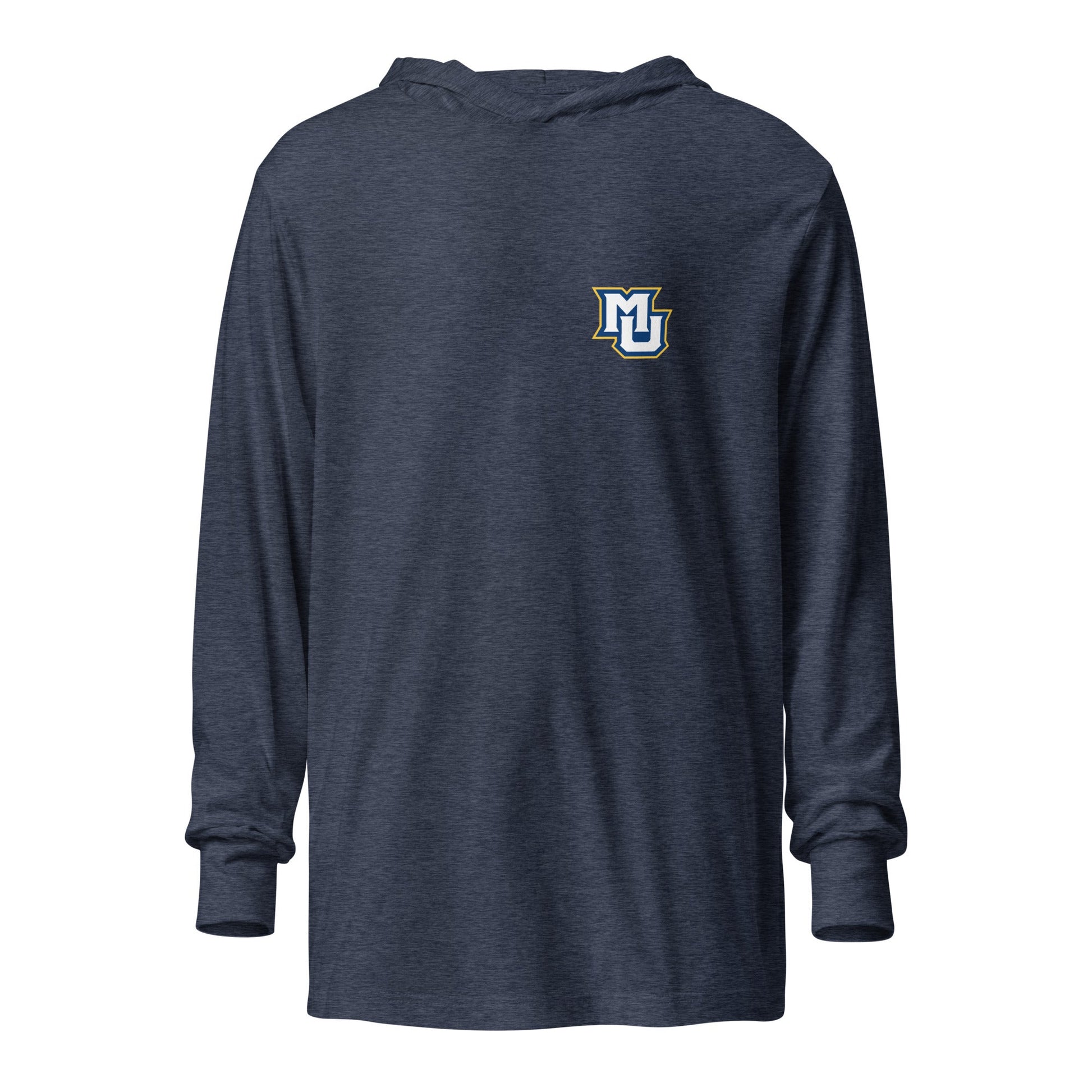 Performance | Hooded Long Sleeve T Shirt | Marquette University Women's Hockey | MU Mark Backprint Logo