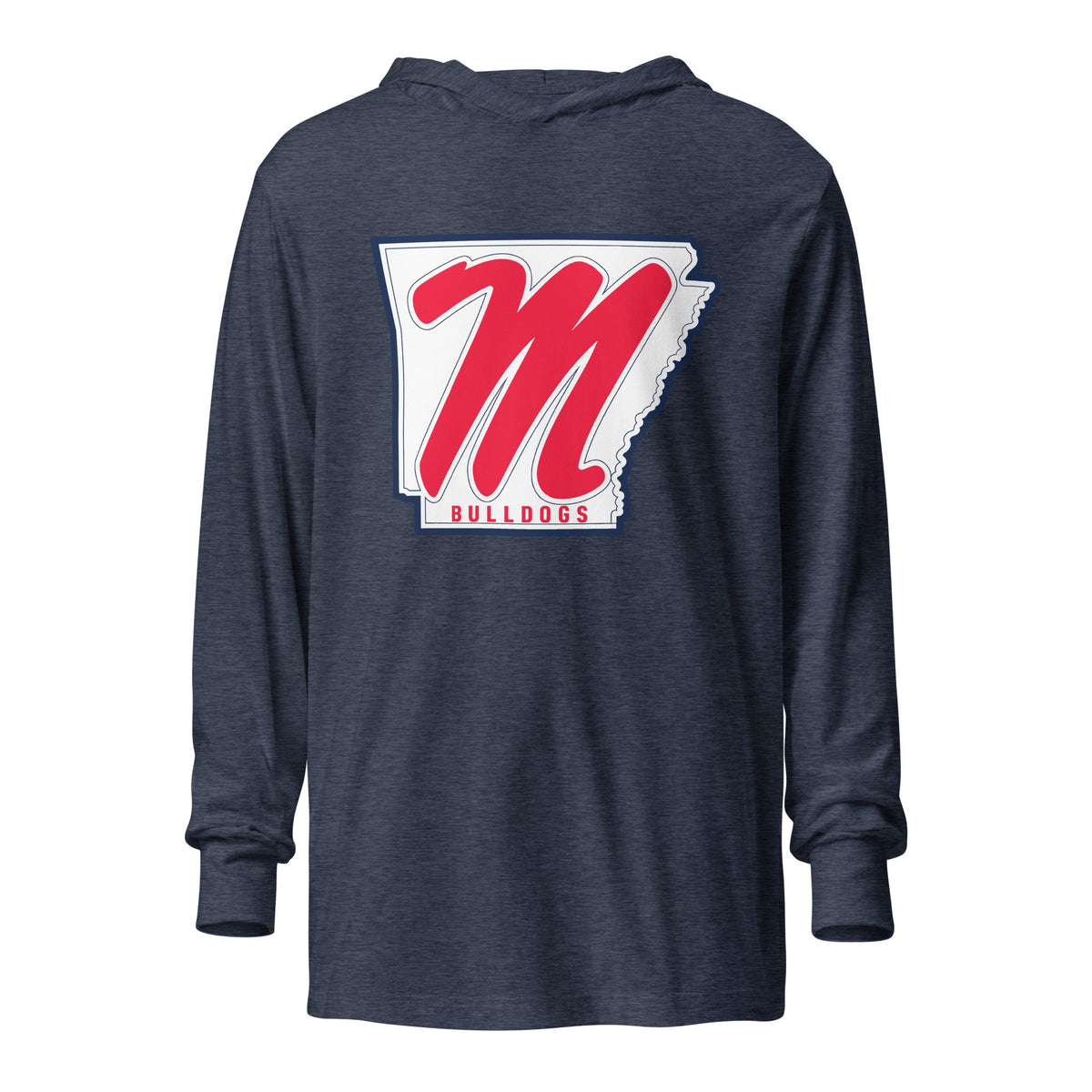 Performance | Hooded Long Sleeve T Shirt | Maumelle Bulldogs 2035 | Emblem Logo