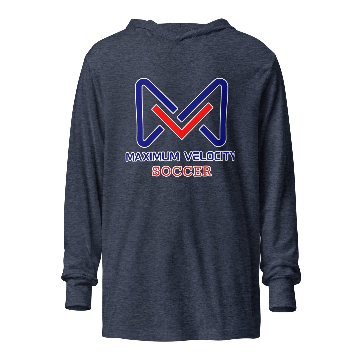 Performance | Hooded Long Sleeve T Shirt | Maximum Velocity Youth Sports | Crest Logo
