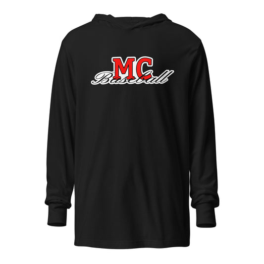 Performance | Hooded Long Sleeve T Shirt | MC Baseball | Mark Logo