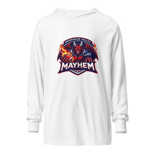 Performance | Hooded Long Sleeve T Shirt | Merrimack Valley Mayhem | Overlord Crest Logo