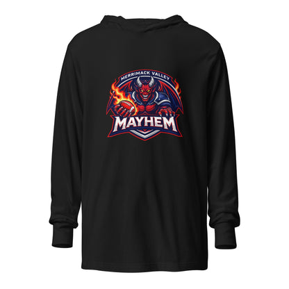 Performance | Hooded Long Sleeve T Shirt | Merrimack Valley Mayhem | Overlord Crest Logo