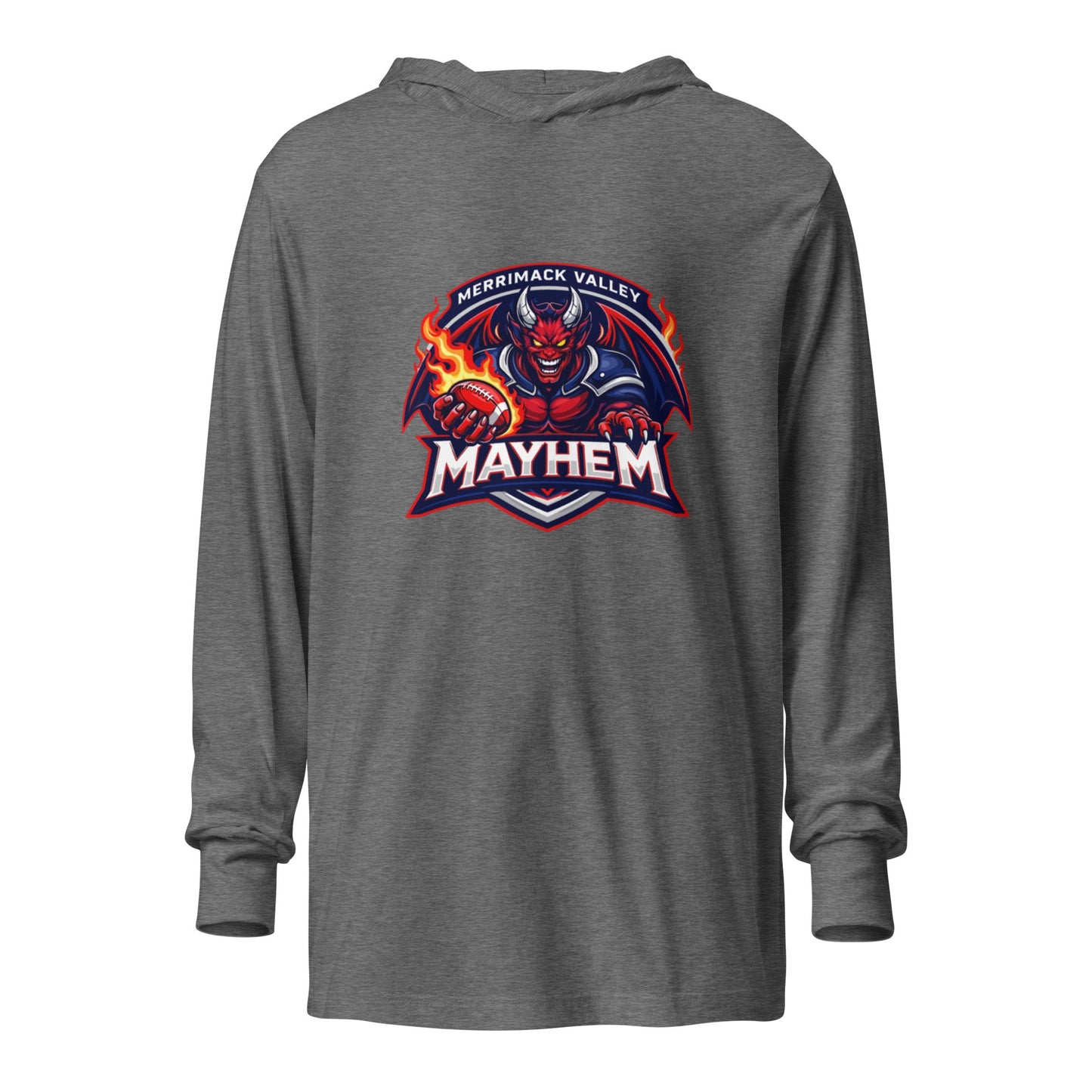 Performance | Hooded Long Sleeve T Shirt | Merrimack Valley Mayhem | Overlord Crest Logo