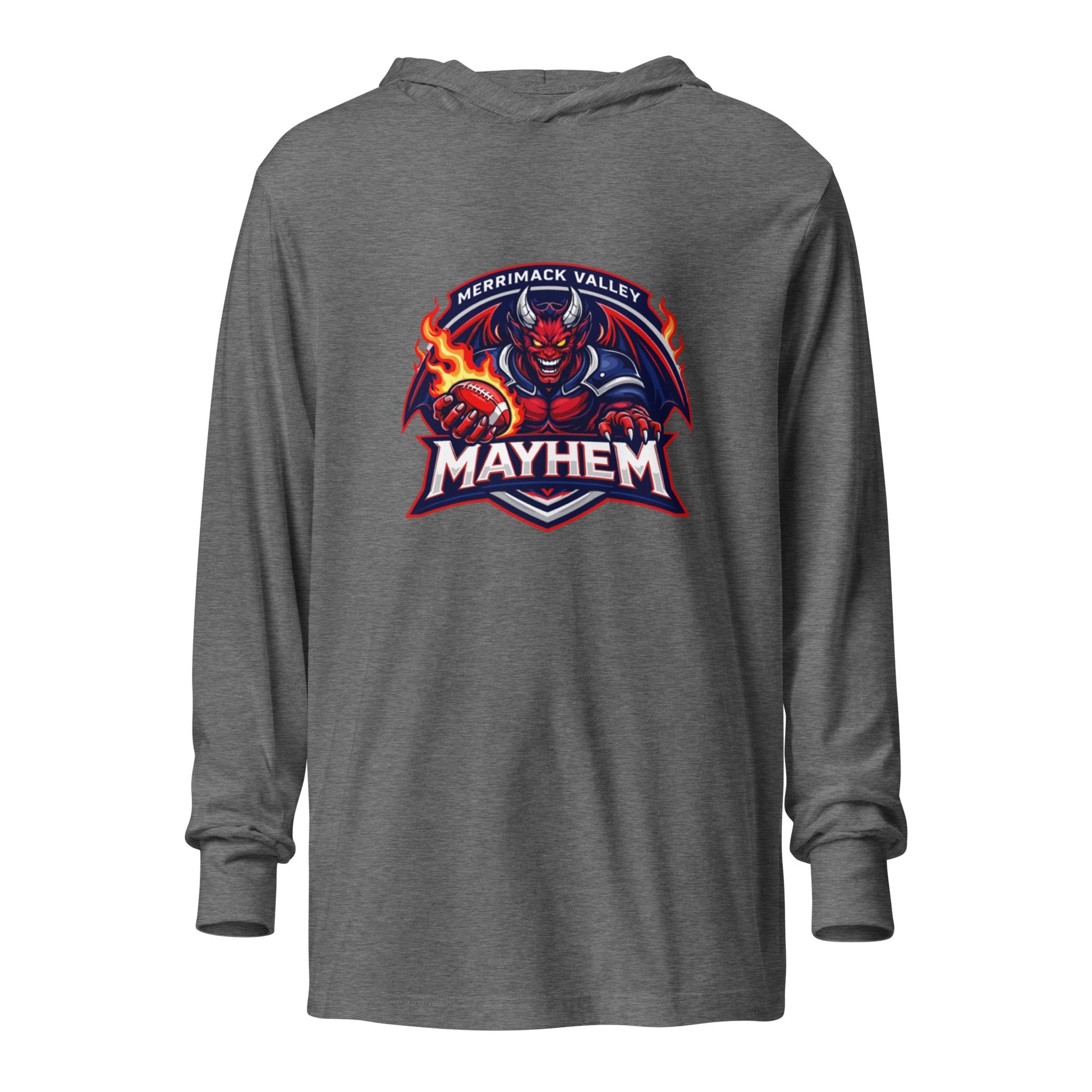 Performance | Hooded Long Sleeve T Shirt | Merrimack Valley Mayhem | Overlord Crest Logo