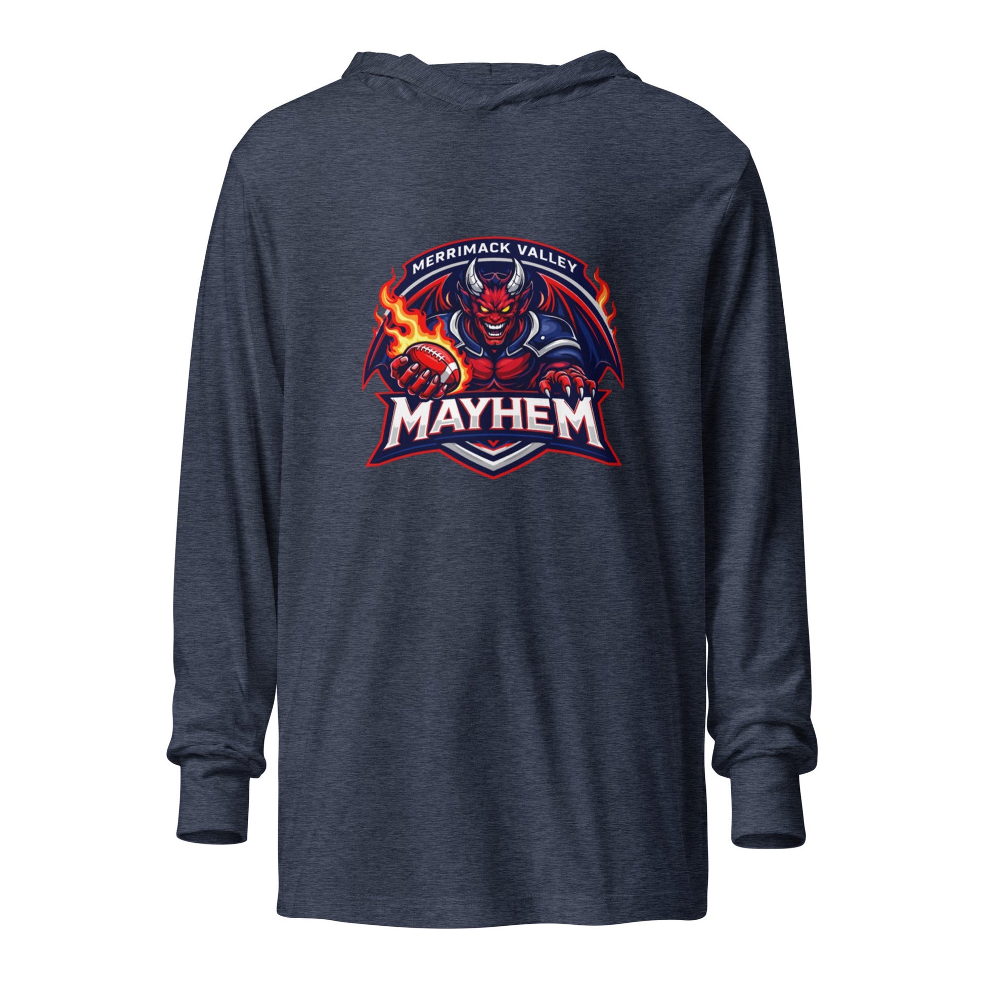 Performance | Hooded Long Sleeve T Shirt | Merrimack Valley Mayhem | Overlord Crest Logo