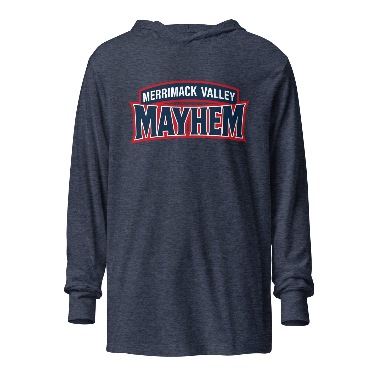 Performance | Hooded Long Sleeve T Shirt | Merrimack Valley Mayhem | Script Logo
