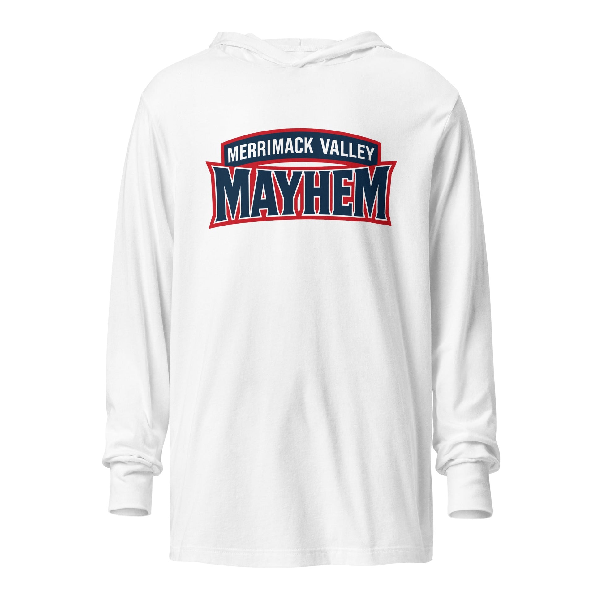 Performance | Hooded Long Sleeve T Shirt | Merrimack Valley Mayhem | Script Logo