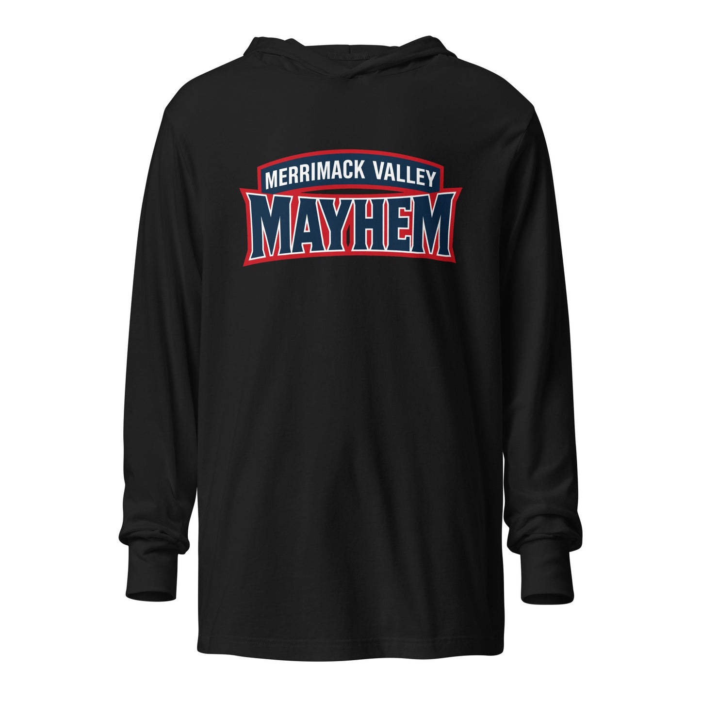 Performance | Hooded Long Sleeve T Shirt | Merrimack Valley Mayhem | Script Logo