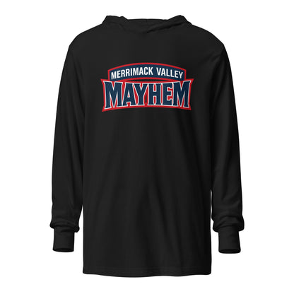 Performance | Hooded Long Sleeve T Shirt | Merrimack Valley Mayhem | Script Logo