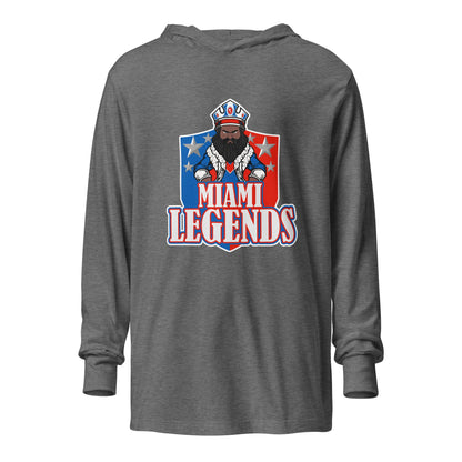Performance | Hooded Long Sleeve T Shirt | Miami Legends Football | King Shield Logo