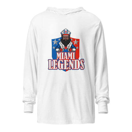 Performance | Hooded Long Sleeve T Shirt | Miami Legends Football | King Shield Logo