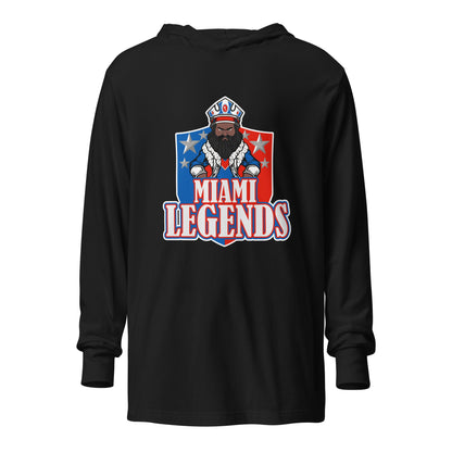 Performance | Hooded Long Sleeve T Shirt | Miami Legends Football | King Shield Logo