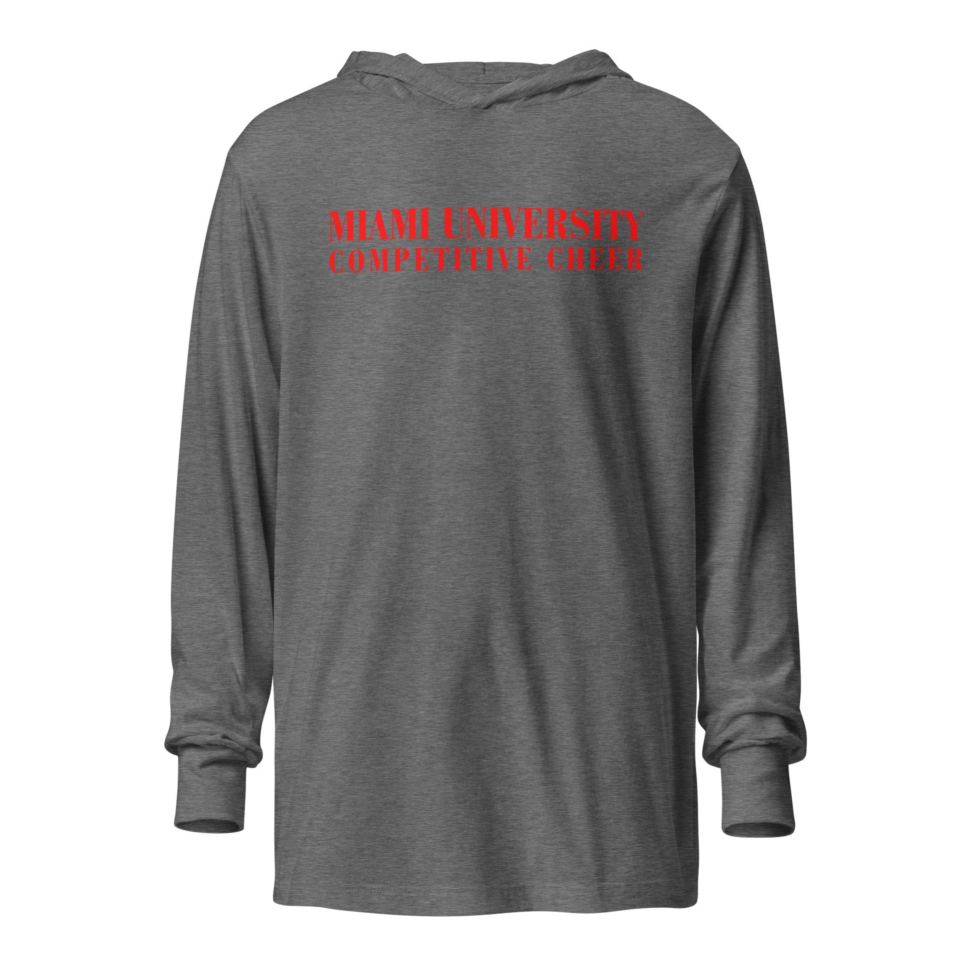 Performance | Hooded Long Sleeve T Shirt | Miami University Competitive Cheer Team