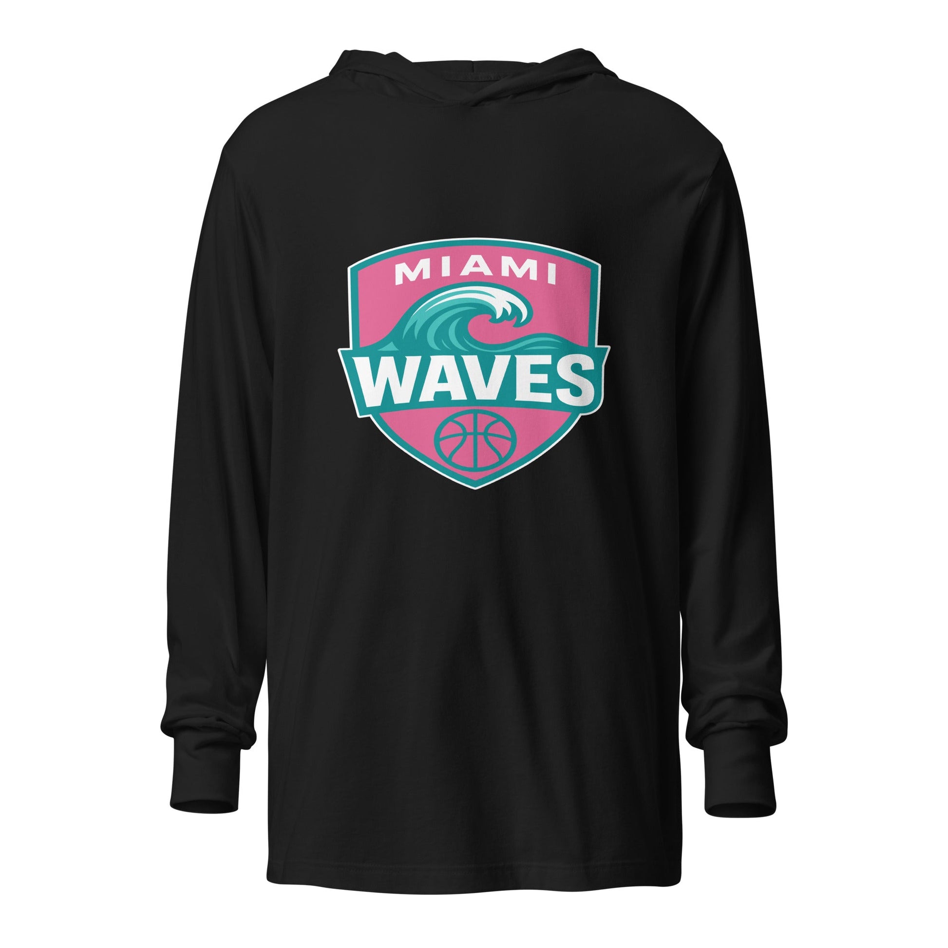 Performance | Hooded Long Sleeve T Shirt | Miami Waves | Shield Logo