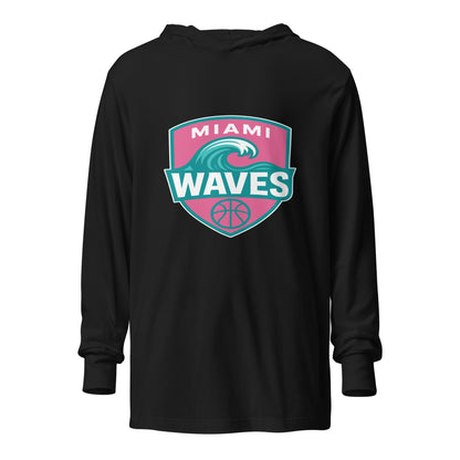 Performance | Hooded Long Sleeve T Shirt | Miami Waves | Shield Logo