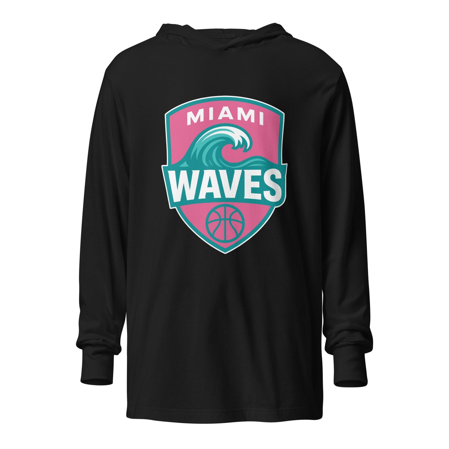 Performance | Hooded Long Sleeve T Shirt | Miami Waves | Shield Logo