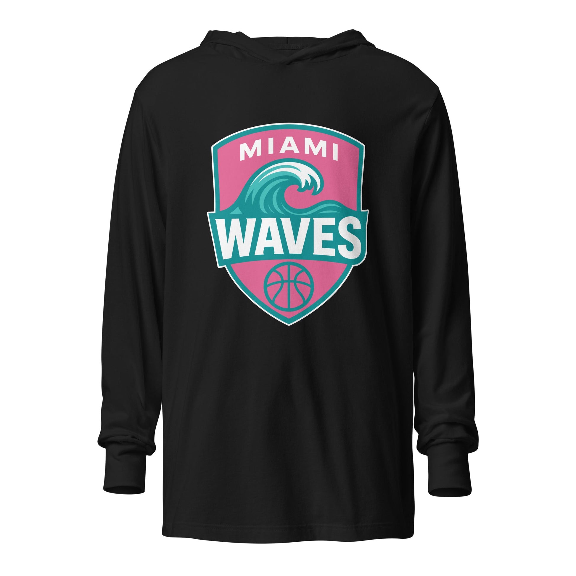 Performance | Hooded Long Sleeve T Shirt | Miami Waves | Shield Logo
